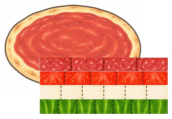 はさみ１回切り：ピザ